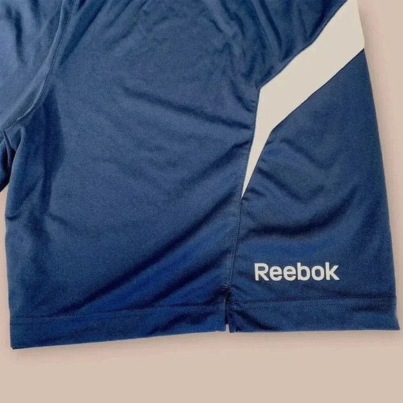 Reebok Athletic Workout Training Gym Shorts Activewear Jersey Size XL Navy White - Picture 5 of 12